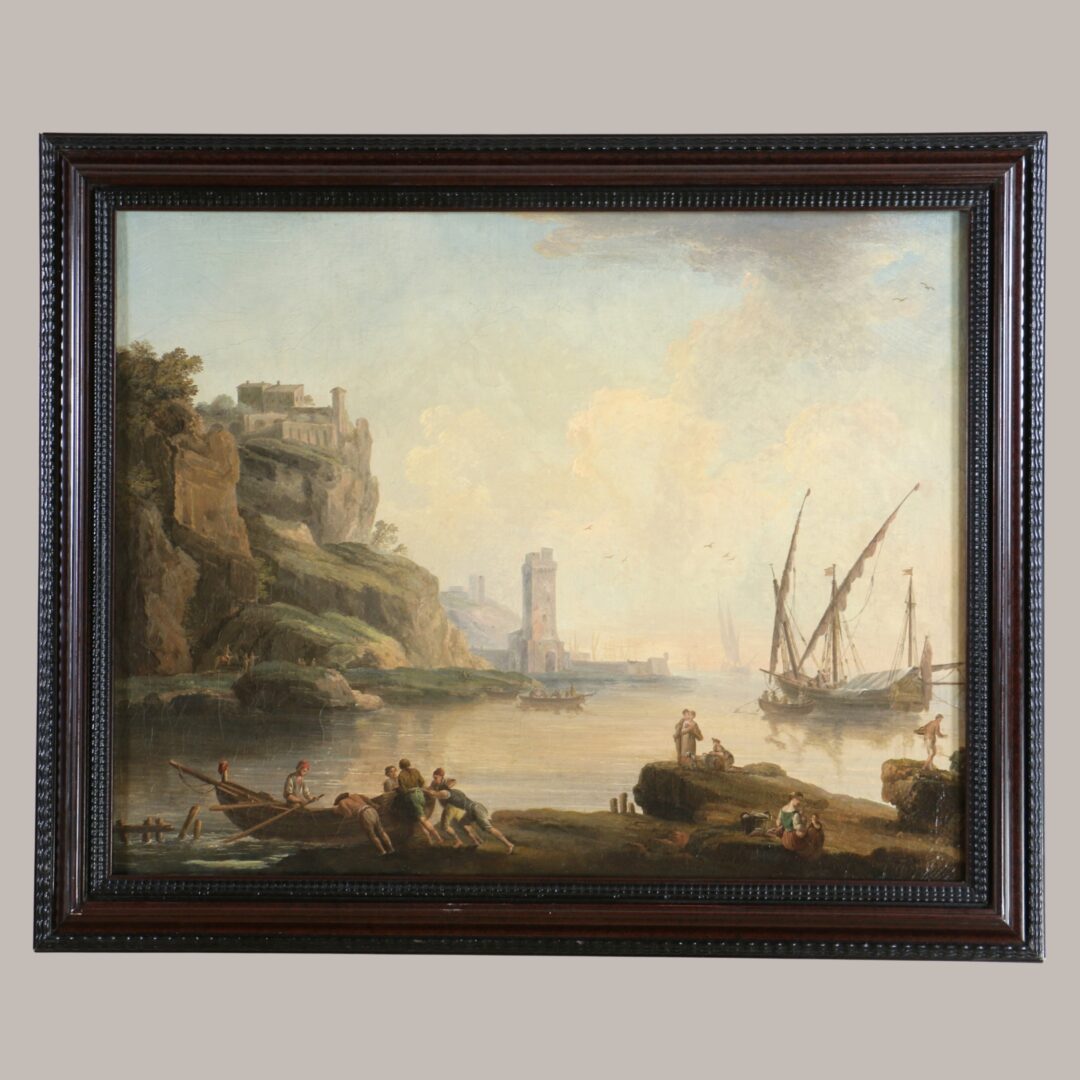 Ecole italienne vers 1780 Marine animée attribuée à Francesco Fidanza (1747–1819).