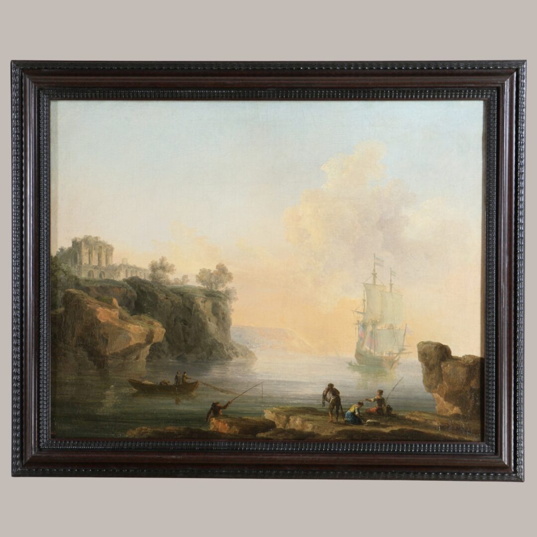 Francesco Fidanza (1747-1819) attribué. Marine animé vers 1780.