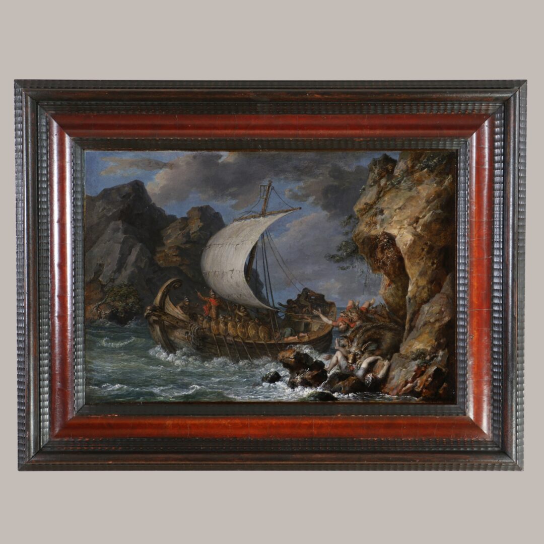 Ecole Napolitaine vers 1755/1770, Ulysse et ses compagnons affrontant Scylla. Attribution à Carlo Bonavia (actif de 1755-1788 ; meurt en 1788)